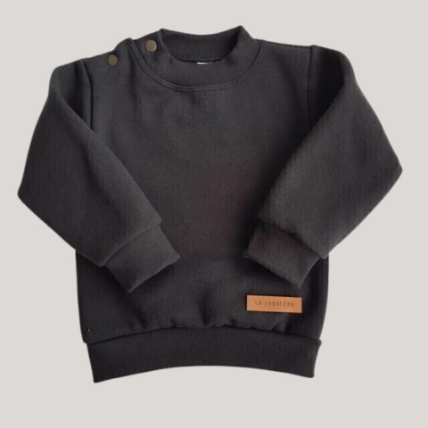 Buzo frisa negro liso
