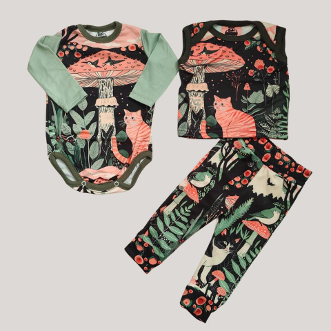 Set body + chaleco + pantalón - Pantano